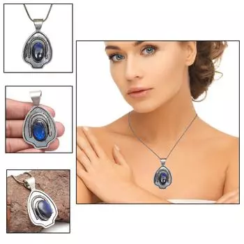 Серебряное ожерелье с гранатом и драгоценными камнями, лабрадоритом, ювелирные изделия ручной работы