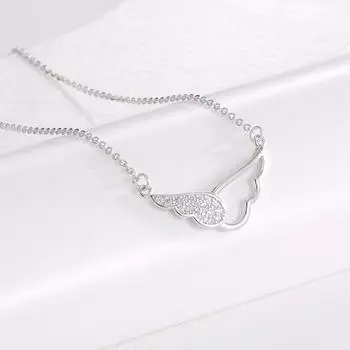 Серебряное ожерелье с крыльями S925, женское геометрическое полое нишевое легкое роскошное подвесное украшение, темперамент, продвинутое чувство, цепочка на ключицу, ювелирные изделия, мода 925 Silver
