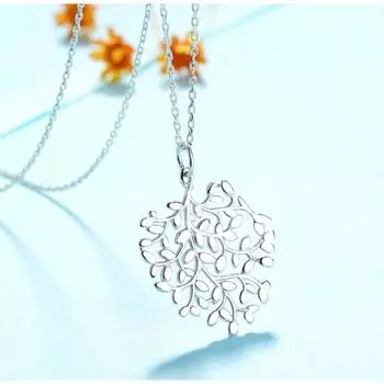 Серебряное ожерелье с подвеской в виде листа S925, женское, в стиле Мори, с полым дизайном, цепочка с листьями на ключицу, серебряные аксессуары 925