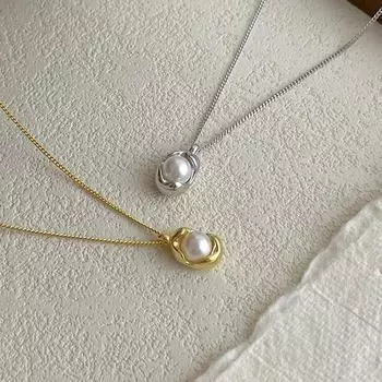 Серебряное ожерелье с жемчугом Banyan Tree для женщин NS1061 белого золота