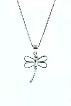 Серебряное ожерелье со стрекозой длиной 60 см