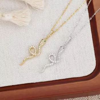 Серебряное ожерелье со змеей 925 пробы, женский зодиакальный кулон в виде змеи, цепочка на ключицу, дух змеи, женские ювелирные изделия высокого класса, подарок на новый год 925 silver