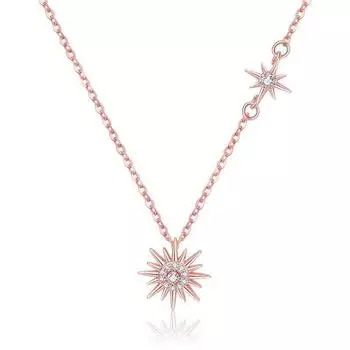 Серебряное ожерелье SUNFLOWER S925 для женщин, стильный кулон с астеризмом и нишевым дизайном 925