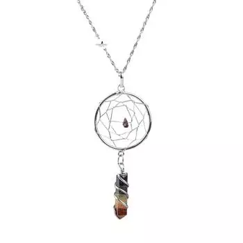 Серебряное ожерелье Tepe Chakra Аметист, бордовый гранат, гранат, яшма, сердолик, агат, лабрадорит