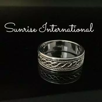 Серебряное плетеное кольцо с надписью «Бесконечность» // Серебро 925 пробы // Серебряное кольцо в балийском стиле // Кольцо из стерлингового серебра 5 Us серебряный