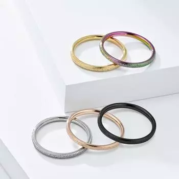 Серебряное простое кольцо из титановой стали с жемчугом и песком для женщин, ювелирные изделия шириной 2 мм, модное универсальное кольцо на палец для пары 4#