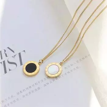 Серебряное римское цифровое ожерелье для женщин в стиле ретро, простой круглый бренд, не выцветает 925