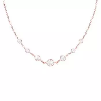 Серебряное розовое золото цирконовое ожерелье с заклепками подарки для женщин и девочек