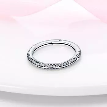 Серебряное ювелирное кольцо женское простое круглое цветное циркониевое кольцо Anillo Plata De Ley 925 оригинальный подарок на годовщину вечеринки 8