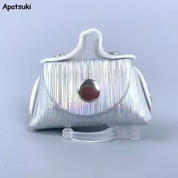 Серебряные аксессуары для кукол, сумка для куклы Барби, кожаная мини-сумка 1/6, аксессуары для кукол, кошелек для Барби, BJD, сделай сам, кукольный домик, детская игрушка слоновая кость