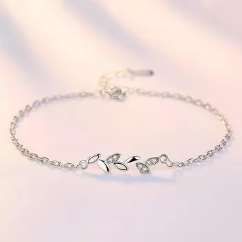 Серебряные аксессуары Lucky Accompany Leaves, браслет для женщин в японском и корейском стиле, простые украшения, парные аксессуары