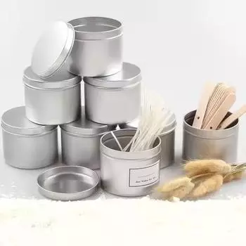 Серебряные банки для свечей Изготовление свечей Металлическая коробка Пустые банки с металлическими крышками Цилиндрический контейнер для свечей Хранение ювелирных изделий Подарки на день рождения своими руками A