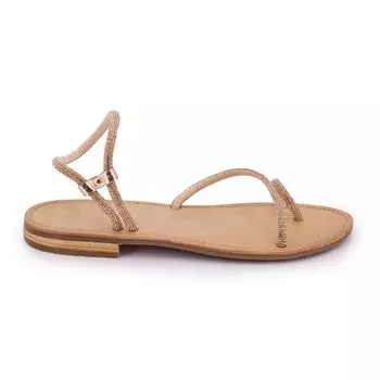 Серебряные босоножки со стразами Hodaxa Женский LES TROPEZIENNES PAR M.BELARBI 37 темно серый