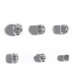 Серебряные бусины с интервалами, различные серебряные цветные сплавные бусины для изготовления ювелирных изделий, браслетов, ожерелий, украшений с подвесками 4*4mm 50pcs серебряный