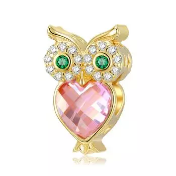 Серебряные бусины в виде совы с розовыми бриллиантами S925, оригинальные бусины в стиле Ins, женские нишевые ожерелья, браслеты, бисерные украшения своими руками, аксессуары