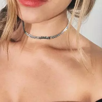 Серебряные чокеры в виде рыбьей чешуи для женщин, сексуальные летние короткие звенья цепи, минималистичные ожерелья, простые аксессуары для шеи