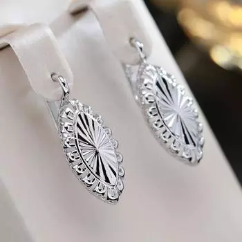 Серебряные цветные тисненые глянцевые геометрические серьги-капли для женщин, минималистичные текстурные индивидуальные украшения