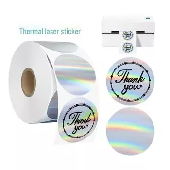 Серебряные голографические термосамоклеящиеся наклейки для печати - персонализированные этикетки с благословениями Rectangular 4*3CM 500 stickers/roll