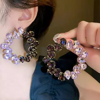 Серебряные иглы, инкрустированные бриллиантами, капли воды, геометрические серьги, серьги преувеличенного дизайна, нишевые, легкие, роскошные, темпераментные женские серьги