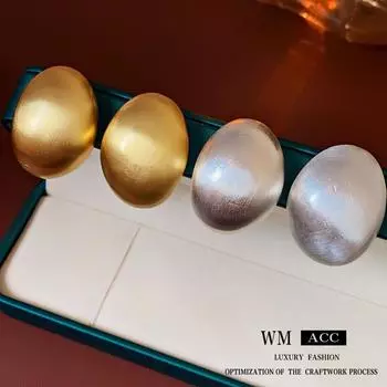 Серебряные иглы в стиле ретро, матовые овальные металлические серьги, серьги во французском стиле, легкие, роскошные и элитные серьги золотой