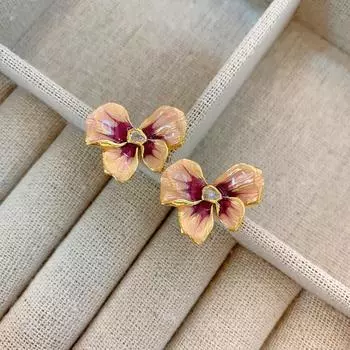 Серебряные игольчатые бриллиантовые серьги-бабочки с индивидуальным трехмерным дизайном, милые серьги-гвоздики, универсальные серьги Wind