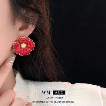 Серебряные игольчатые капающие масляные ретро металлические серьги-цветы модные серьги-шармы белый