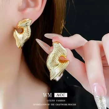 Серебряные игольчатые металлические геометрические серьги неправильной формы с холодным и отчужденным характером, высококачественные серьги для женщин золотой