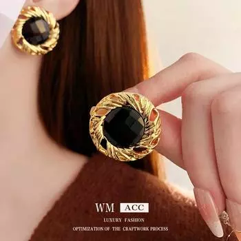 Серебряные игольчатые плиссированные круглые металлические серьги с бриллиантами в ретро-стиле и стиле люкс, серьги со стильным и модным характером 1#