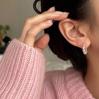 Серебряные игольчатые простые серьги-кольца, женские уникальные дизайнерские серьги из сломанного серебра, изысканные модные серьги для осени и зимы 925 silver needle