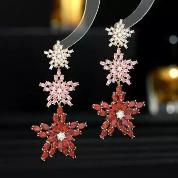 Серебряные игольчатые серьги из циркония S925 с трехслойной пятиконечной звездой, длинные, легкие, роскошные, высокого класса, с преувеличенной атмосферой, в стиле тяжелой промышленности, обувь синий