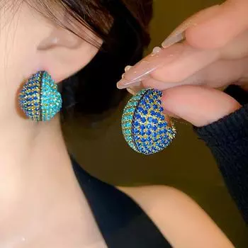 Серебряные игольчатые серьги-лодочки с супер вспышкой и бриллиантами, изогнутые серьги-лодочки, серьги с индивидуальным дизайном, модные темпераментные серьги