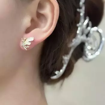 Серебряные игольчатые серьги S925 корейского милого эльфа класса люкс