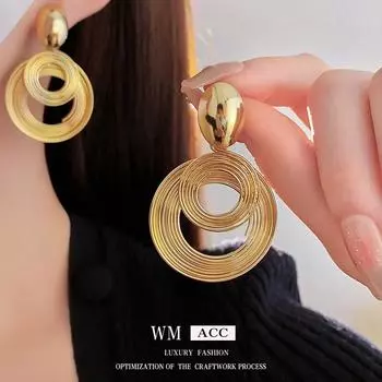 Серебряные игольчатые спиральные металлические серьги с крутым и индивидуальным стилем, модные и нишевые серьги в европейском и американском стиле серебряный