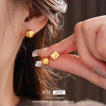 Серебряные игольчатые золотые круглые геометрические серьги модные изящные серьги с отверстием для уха корейские минималистичные темпераментные серьги для женщин circle золотой