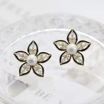 Серебряные инкрустированные иглой серьги-гвоздики с цветком из циркония, модные элегантные серьги с темпераментом, высокочувствительные, легкие, роскошные, изысканные, универсальные серьги 14k