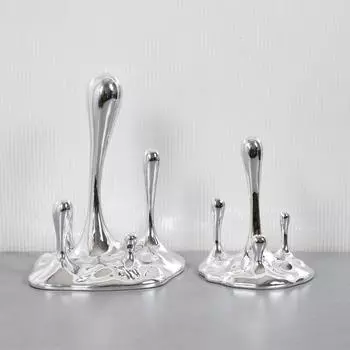 Серебряные капли воды Творческая скульптура Абстрактные поделки Изделия из смолы Мебель Украшение стола Эстетика комнаты Современный домашний декор