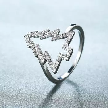 Серебряные кольца для женщин в виде рождественской елки с кристаллами и кубическим цирконием, ювелирные украшения для вечеринок 6 серебряный