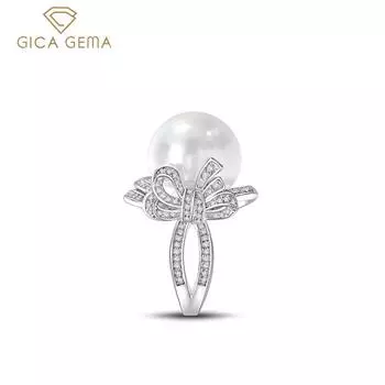 Серебряные кольца Gica Gema с жемчужными цирконами диаметром 16 мм, серебро 925 пробы, 16*16 мм, уникальный дизайн, романтические изящные украшения на палец, подарки для свадебной вечеринки 5 белый