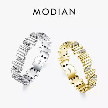 Серебряные кольца Modian, кольца на палец с нерегулярной геометрической линией для женщин, ювелирные изделия из стерлингового серебра 925 пробы 5 серебряный