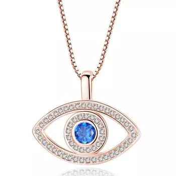 Серебряные микро-инкрустированные циркониевые колье с синим глазом для женщин, цепочка на ключицу, темперация, сглаз, ювелирные изделия