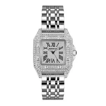 Серебряные модные высококачественные квадратные женские часы кварцевые женские часы со стразами лучший бренд роскошные дизайнерские часы