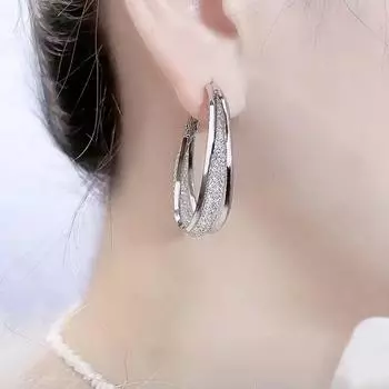 Серебряные овальные серьги в стиле бохо, большие висячие антиаллергенные серебряные серьги-иглы, модные круглые дизайнерские роскошные серьги серебряный