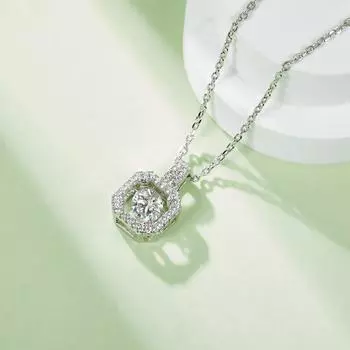 Серебряные ожерелья с подвесками из стерлингового серебра 925 пробы и моссанитом 0,5 карата от дизайнерских брендов 45cm