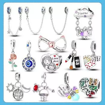 Серебряные подвески 925 пробы, светящаяся в темноте лампочка, подвеска-светлячок, подвеска, подходит для модного стиля, браслет, кулон, женские ювелирные изделия