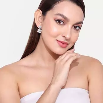 Серебряные полированные серьги, серебряные американские бриллиантовые украшения, серьги ручной работы, модные женские серьги M