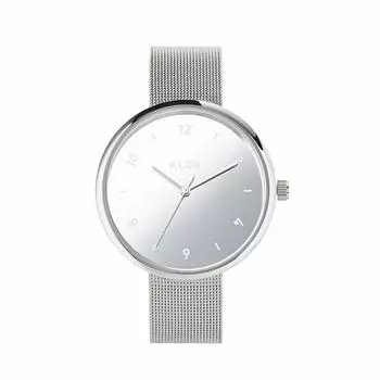 Серебряные простые зеркальные наручные часы KLON PASS TIME ELFIN EVEN 38 мм женские мужские -зеркальная версия-