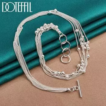 Серебряные романтические виноградные бусины, ожерелье, подарок для вечеринки, модные украшения 45cm