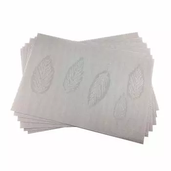 Серебряные салфетки с рисунком 5 листьев, набор из 6 термостойких тканых кухонных ковриков для обеденного стола, нескользящие, протираемые