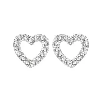 Серебряные серьги-гвоздики S925, маленькие, милые, с любовью, высококачественные серьги в форме персикового сердца, супер-яркие полые серьги в форме сердца 925 silver