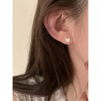 Серебряные серьги-гвоздики S925, особый дизайн, холодный стиль, простые плиссированные женские серьги-гвоздики с сердцем любви 925 серебряный